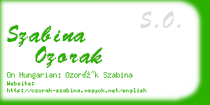 szabina ozorak business card